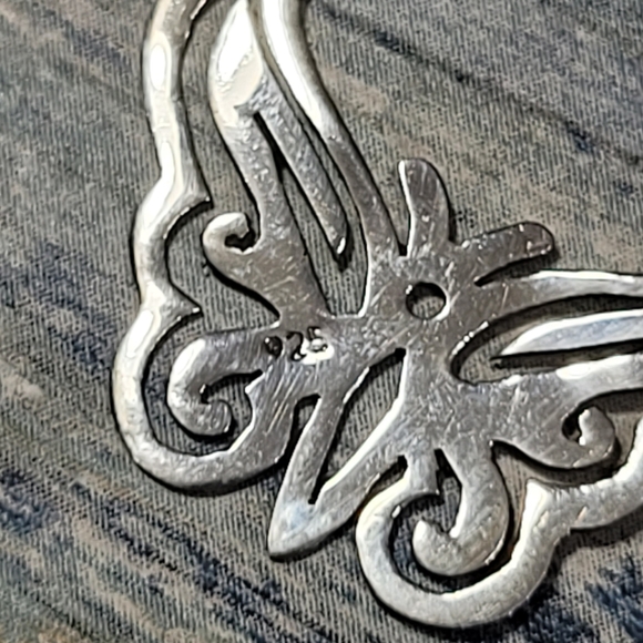 925 Butterfly two layers Necklace. - Picture 8 of 12